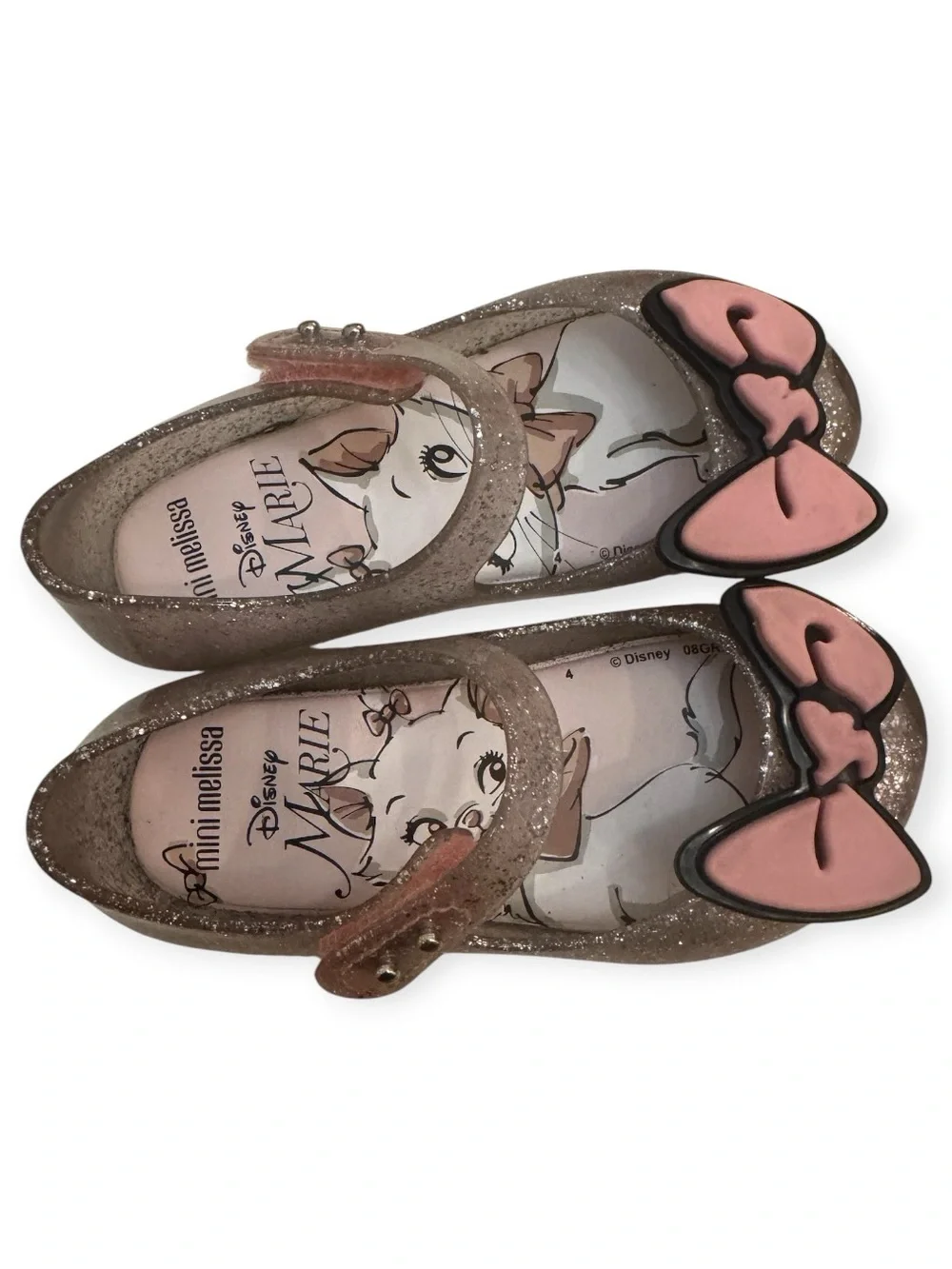 Mini Melissa Disney Marie Ultragirl Glitter Jelly Shoes Toddler 9